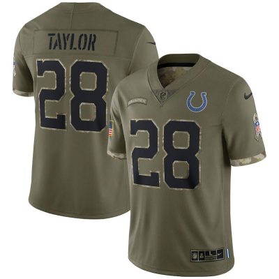 Indianapolis Colts #28 Jonathan Taylor Nike 2022 Salute To Service Limited Jersey - Olive