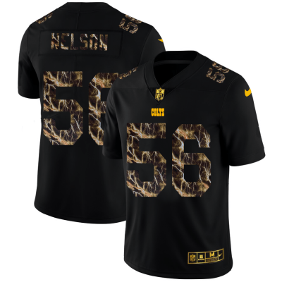Indianapolis Colts #56 Quenton Nelson Black Nike Flocked Lightning Vapor Jersey
