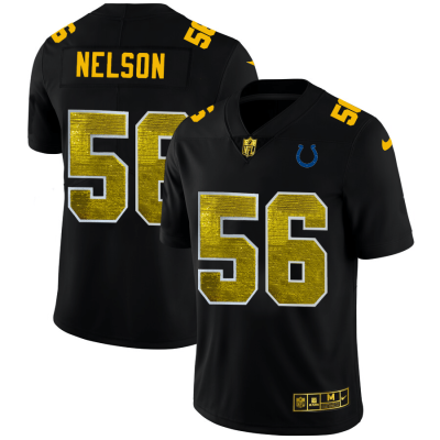 Indianapolis Colts #56 Quenton Nelson Black Nike Golden Sequin Vapor Jersey