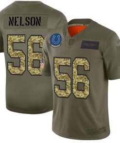 Indianapolis Colts #56 Quenton Nelson Nike 2019 Olive Camo Salute To Service Jersey