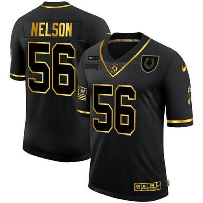 Indianapolis Colts #56 Quenton Nelson Nike 2020 Salute To Service Golden Jersey Black