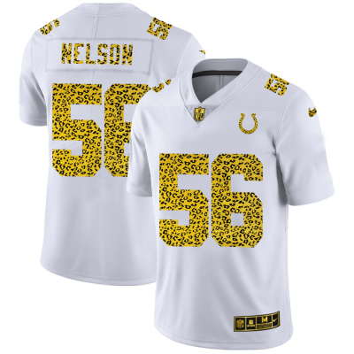 Indianapolis Colts #56 Quenton Nelson Nike Flocked Leopard Print Vapor Jersey White