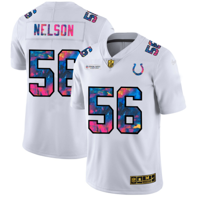 Indianapolis Colts #56 Quenton Nelson White Nike Multi-Color 2020 NFL Crucial Catch Jersey