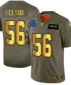 Indianapolis Colts #56 Quenton Nelson NFL Nike Olive Gold 2019 Salute To Service Limited Jersey