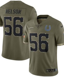 Indianapolis Colts #56 Quenton Nelson Nike 2022 Salute To Service Limited Jersey - Olive