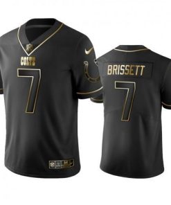 Indianapolis Colts #7 Jacoby Brissett Stitched NFL Vapor Untouchable Limited Black Golden Jersey