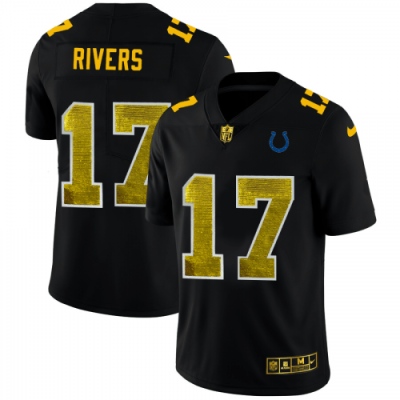 Indianapolis Indianapolis Colts #17 Philip Rivers Black Nike Golden Sequin Vapor Jersey