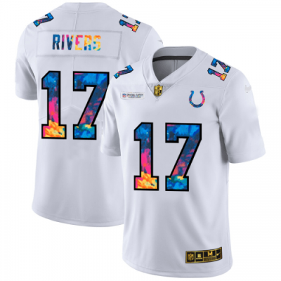 Indianapolis Indianapolis Colts #17 Philip Rivers White Nike Multi-Color 2020 NFL Crucial Catch Jersey