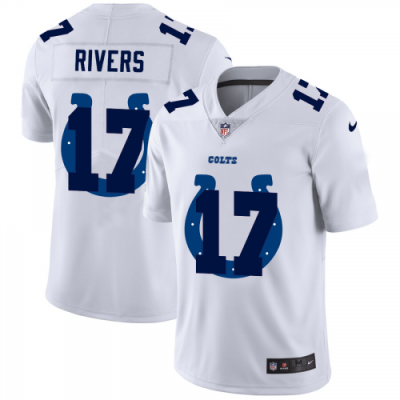 Indianapolis Indianapolis Colts #17 Philip Rivers White Nike Team Logo Dual Overlap Jersey