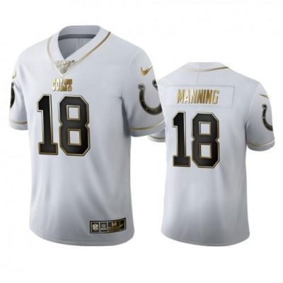 Indianapolis Indianapolis Colts #18 Peyton Manning Nike White Golden Edition Vapor 100 Jersey