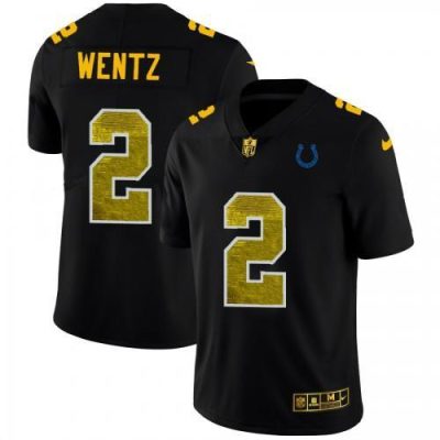 Indianapolis Indianapolis Colts #2 Carson Wentz Black Nike Golden Sequin Vapor Jersey