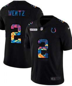 Indianapolis Indianapolis Colts #2 Carson Wentz Nike Multi-Color Black 2020 NFL Crucial Catch Vapor Untouchable Limited Jersey