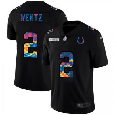 Indianapolis Indianapolis Colts #2 Carson Wentz Nike Multi-Color Black 2020 NFL Crucial Catch Vapor Untouchable Limited Jersey