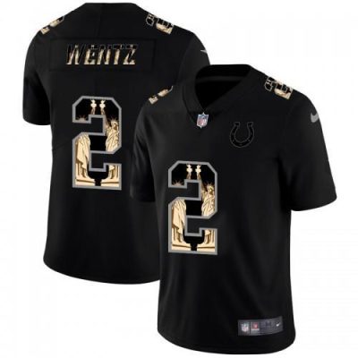 Indianapolis Indianapolis Colts #2 Carson Wentz Carbon Black Vapor Statue Of Liberty Jersey