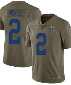 Indianapolis Indianapolis Colts #2 Carson Wentz Olive Stitched NFL Limited 2017 Salute To Service Jersey