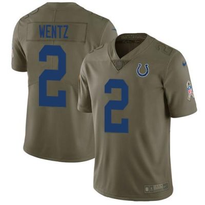 Indianapolis Indianapolis Colts #2 Carson Wentz Olive Stitched NFL Limited 2017 Salute To Service Jersey