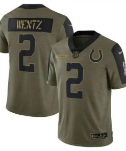 Indianapolis Indianapolis Colts #2 Carson Wentz Olive Nike 2021 Salute To Service Limited Player Jersey