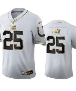 Indianapolis Indianapolis Colts #25 Marlon Mack Nike White Golden Edition Vapor 100 Jersey