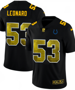 Indianapolis Indianapolis Colts #53 Darius Leonard Black Nike Golden Sequin Vapor Jersey