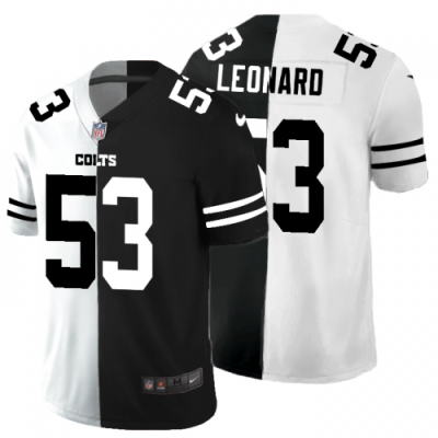 Indianapolis Indianapolis Colts #53 Darius Leonard Black V White Peace Split Nike Vapor Untouchable Jersey