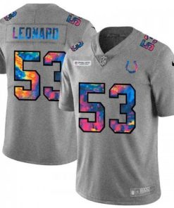Indianapolis Indianapolis Colts #53 Darius Leonard Nike Multi-Color 2020 NFL Crucial Catch NFL Jersey Greyheather