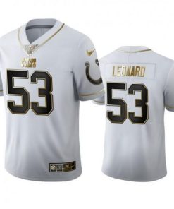 Indianapolis Indianapolis Colts #53 Darius Leonard Nike White Golden Edition Vapor 100 Jersey