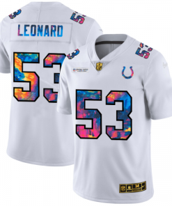 Indianapolis Indianapolis Colts #53 Darius Leonard White Nike Multi-Color 2020 NFL Crucial Catch Jersey
