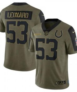 Indianapolis Indianapolis Colts #53 Darius Leonard Olive Nike 2021 Salute To Service Limited Player Jersey