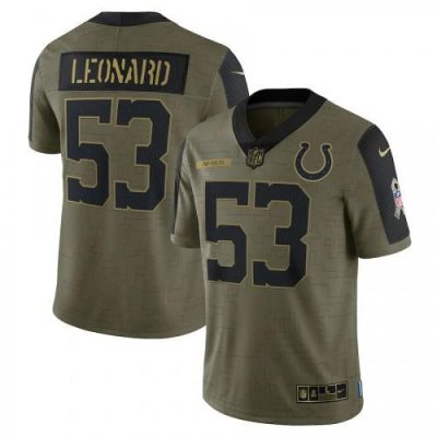 Indianapolis Indianapolis Colts #53 Darius Leonard Olive Nike Salute To Service Limited Player Jersey