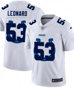 Indianapolis Indianapolis Colts #53 Darius Leonard White Nike Team Logo Dual Overlap Jersey