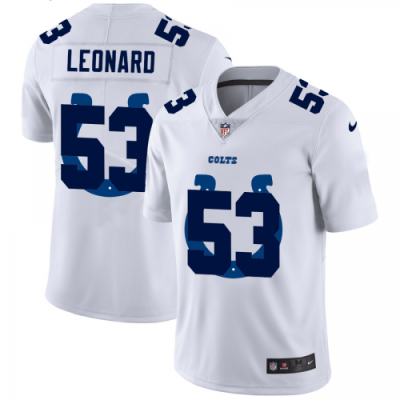 Indianapolis Indianapolis Colts #53 Darius Leonard White Nike Team Logo Dual Overlap Jersey