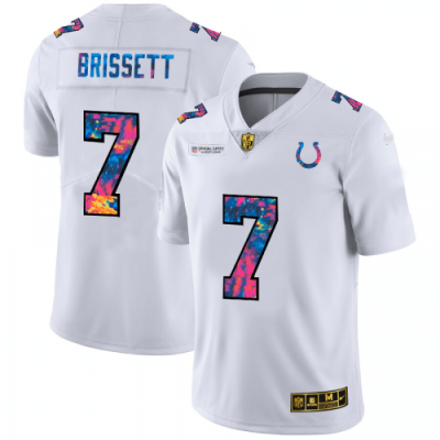Indianapolis Indianapolis Colts #7 Jacoby Brissett White Nike Multi-Color 2020 NFL Crucial Catch Jersey
