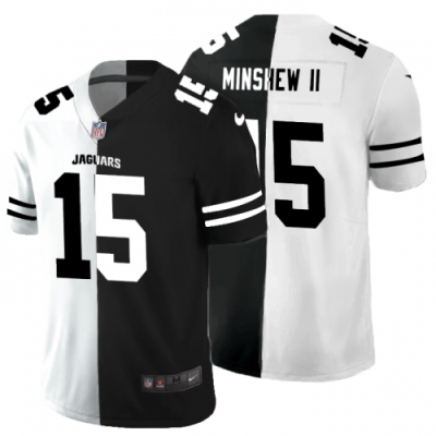 Jacksonville Jaguars #15 Gardner Minshew II Black V White Peace Split Nike Vapor Untouchable Limited NFL Jersey
