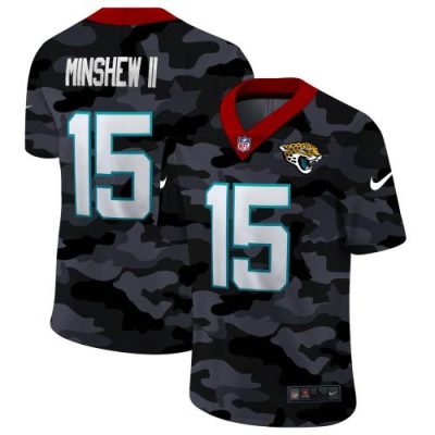 Jacksonville Jaguars #15 Gardner Minshew II Nike 2020 Black CAMO Vapor Untouchable Limited Stitched NFL Jersey