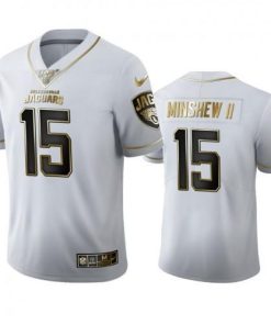 Jacksonville Jaguars #15 Gardner Minshew II Nike White Golden Edition Vapor Limited NFL 100 Jersey