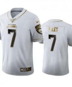 Jacksonville Jaguars #7 Nick Foles Nike White Golden Edition Vapor Limited NFL 100 Jersey