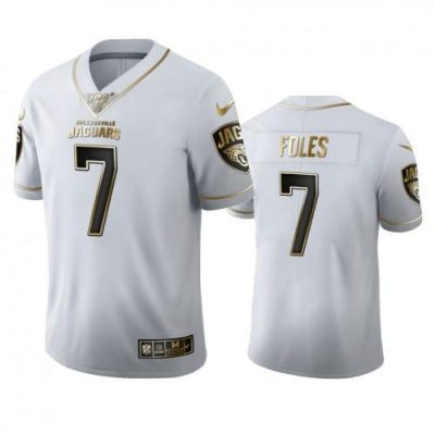 Jacksonville Jaguars #7 Nick Foles Nike White Golden Edition Vapor Limited NFL 100 Jersey