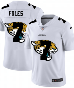 Jacksonville Jaguars #7 Nick Foles White Nike Team Logo Dual Overlap Limited NFL Jersey