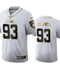 Jacksonville Jaguars #93 Calais Campbell Nike White Golden Edition Vapor Limited NFL 100 Jersey