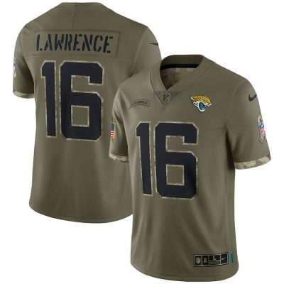 Jacksonville Jaguars #16 Trevor Lawrence Nike 2022 Salute To Service Limited Jersey - Olive