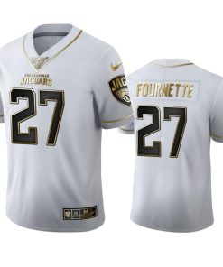 Jacksonville Jaguars #27 Leonard Fournette Nike White Golden Edition Vapor Limited NFL 100 Jersey