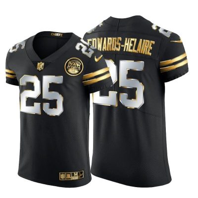 Kansas City Chiefs #25 Clyde Edwards-Helaire Nike Black Edition Vapor Untouchable Elite NFL Jersey