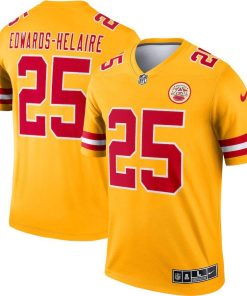 Kansas City Chiefs #25 Clyde Edwards-Helaire Nike Gold Inverted Legend Jersey