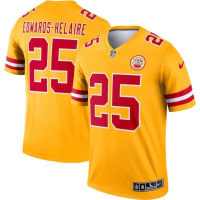 Kansas City Chiefs #25 Clyde Edwards-Helaire Nike Gold Inverted Legend Jersey
