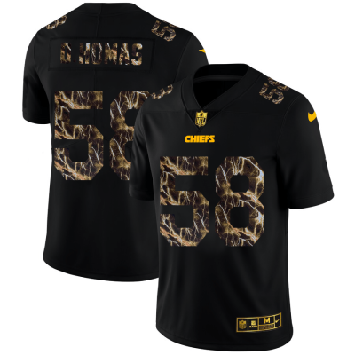 Kansas City Chiefs #58 Derrick Thomas Black Nike Flocked Lightning Jersey