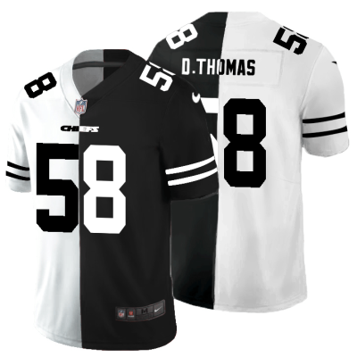Kansas City Chiefs #58 Derrick Thomas Black V White Peace Split Nike Vapor Untouchable Limited NFL Jersey