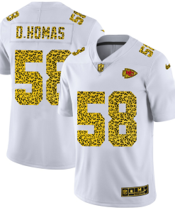 Kansas City Chiefs #58 Derrick Thomas Nike Flocked Leopard Print  Jersey White