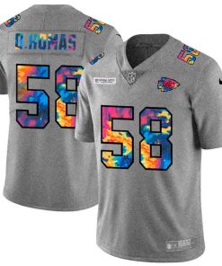 Kansas City Chiefs #58 Derrick Thomas Nike Multi-Color 2020 NFL Crucial Catch NFL Jersey Greyheather