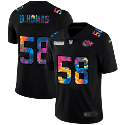 Kansas City Chiefs #58 Derrick Thomas Nike Multi-Color Black 2020 NFL Crucial Catch Vapor Untouchable Limited Jersey