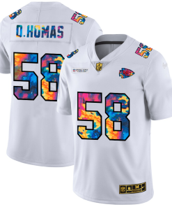 Kansas City Chiefs #58 Derrick Thomas White Nike Multi-Color 2020 NFL Crucial Catch Limited NFL Jersey